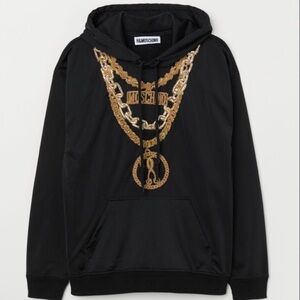 Moschino X H&M Hand Embroidered Gold Chain Hoodie Size Small NWT